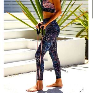 Anthropologie Daily Practice High Waist Leggings Patchwork Floral